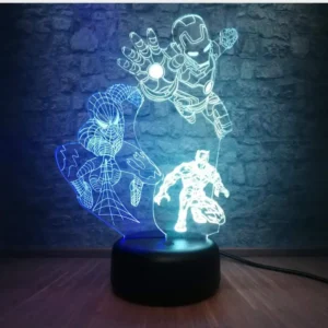 3D-LED-nocna-lampa-Avengers-Ironman-Spider-man-Batman-modra