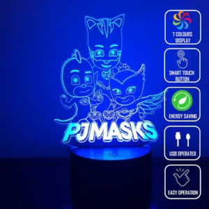 3D-LED-nocna-lampa- Pyzamasky-PJ Masks