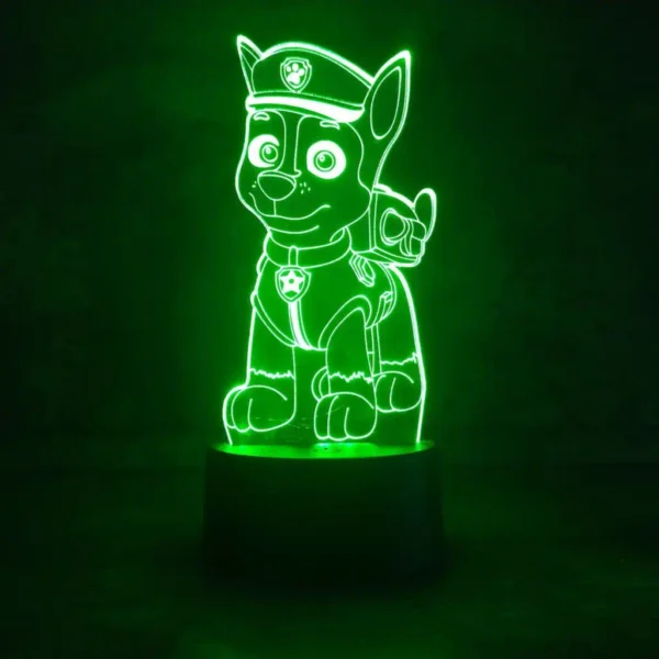 3D-LED-nocna-lampa-labkova-patrola-chase-zelena