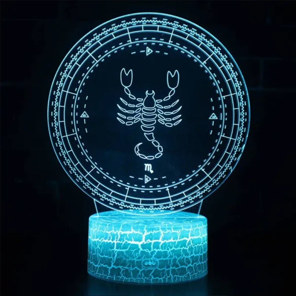 3D-LED-nocna-lampa-znamenie-zverokruku-skorpion-modra