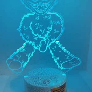 3D LED nocna lampa – Huggy Wuggy - modra