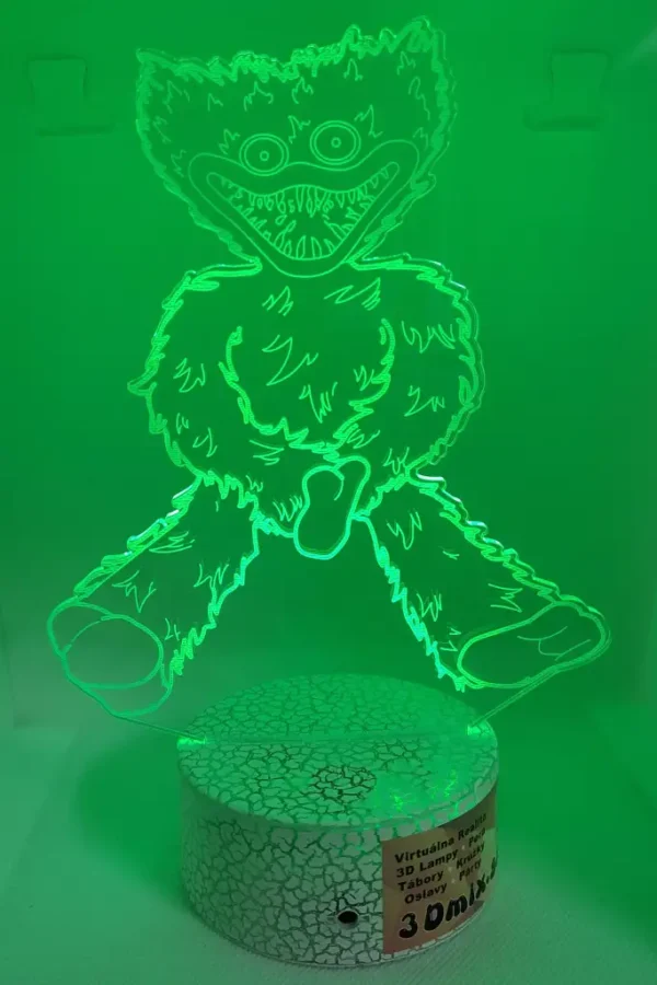 3D LED nocna lampa – Huggy Wuggy - zelena