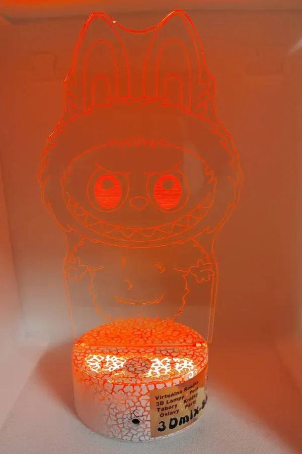 3Dmix 3DL-DFS060 – 3D LED nočná lampa - La Bubu (Aroma) 14 3D LED nocna lampa – La Bubu - cervena