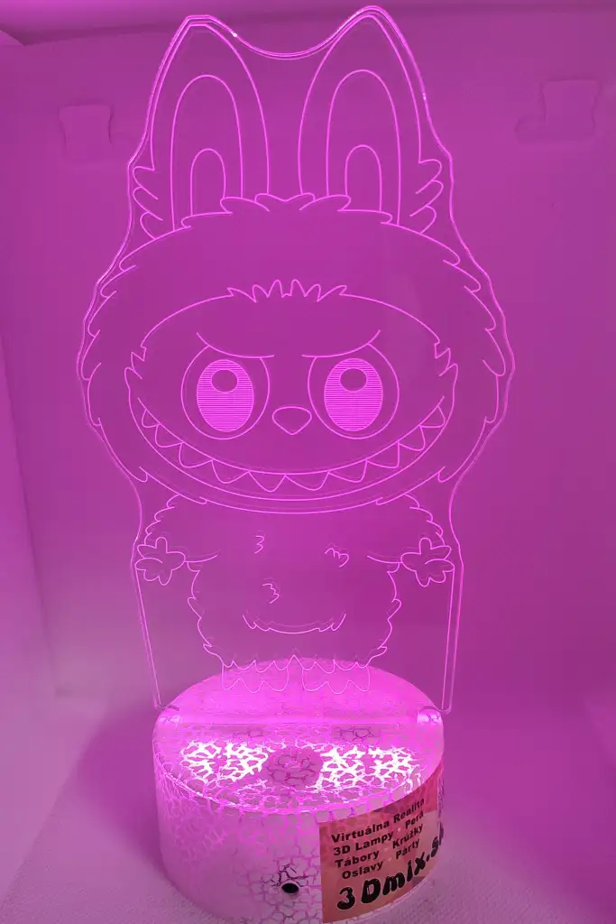 3Dmix 3DL-DFS060 – 3D LED nočná lampa - La Bubu (Aroma) 5 3D LED nocna lampa – La Bubu - fialova